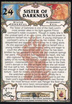 1994 Merlin BattleCards #24 Sister of Darkness Back