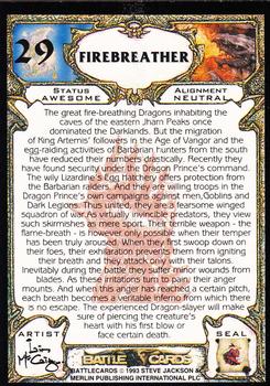 1994 Merlin BattleCards #29 Firebreather Back