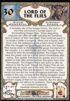 1994 Merlin BattleCards #30 Lord of the Flies Back
