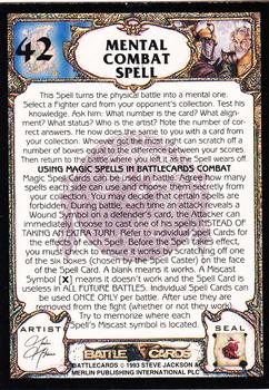 1994 Merlin BattleCards #42 Mental Combat Spell Back