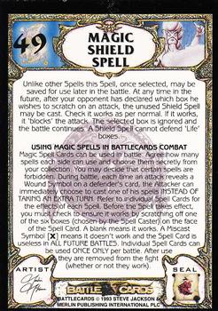 1994 Merlin BattleCards #49 Magic Shield Spell Back
