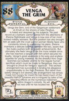 1994 Merlin BattleCards #88 Venga the Grim Back