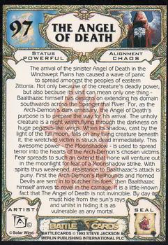 1994 Merlin BattleCards #97 The Angel of Death Back