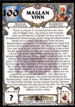 1994 Merlin BattleCards #100 Maglan Vinn Back