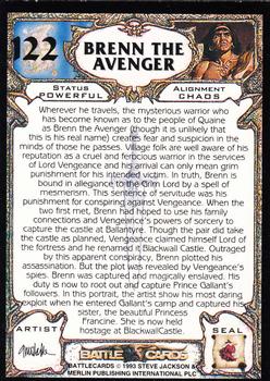1994 Merlin BattleCards #122 Brenn the Avenger Back