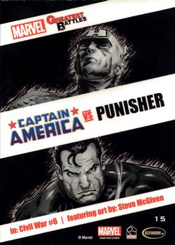 2013 Rittenhouse Marvel Greatest Battles #15 Captain America / Punisher Back