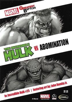 2013 Rittenhouse Marvel Greatest Battles #22 Hulk / Abomination Back