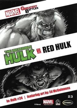 2013 Rittenhouse Marvel Greatest Battles #23 Hulk / Red Hulk Back