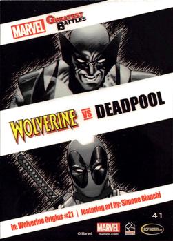 2013 Rittenhouse Marvel Greatest Battles #41 Wolverine / Deadpool Back