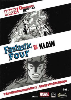 2013 Rittenhouse Marvel Greatest Battles #56 Fantastic Four / Klaw Back