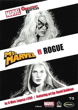 2013 Rittenhouse Marvel Greatest Battles #73 Ms. Marvel / Rogue Back