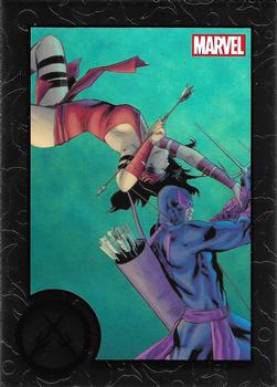 2013 Rittenhouse Marvel Greatest Battles #86 Elektra / Hawkeye Front