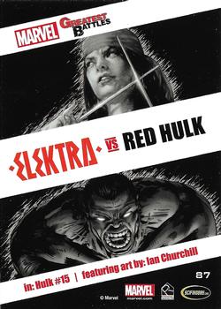 2013 Rittenhouse Marvel Greatest Battles #87 Elektra / Red Hulk Back
