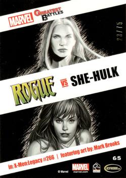 2013 Rittenhouse Marvel Greatest Battles - Gold #65 Rogue / She-Hulk Back