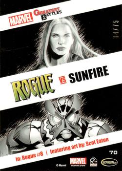 2013 Rittenhouse Marvel Greatest Battles - Gold #70 Rogue / Sunfire Back