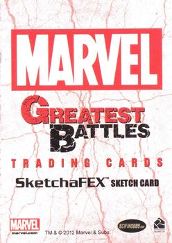 2013 Rittenhouse Marvel Greatest Battles - Sketches #43 Jake Sumbing Back