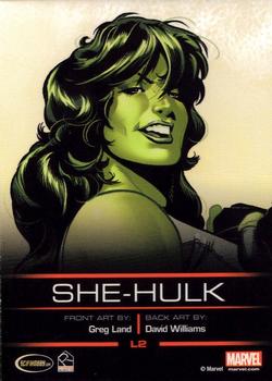 2013 Rittenhouse Legends of Marvel: She-Hulk #L2 She-Hulk Back