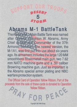 1991 AMA Group Desert Storm Operation Yellow Ribbon #5 M-1 Abrams Tank Back