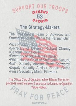1991 AMA Group Desert Storm Operation Yellow Ribbon #53 Richard Cheney Back