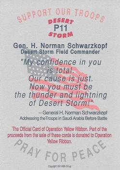 1991 AMA Group Desert Storm Operation Yellow Ribbon - Promos #P11 H. Norman Schwarzkopf Back