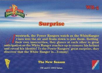 1995 Collect-A-Card Power Rangers The New Season Retail - White Ranger #WR5 Surprise Back
