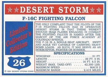 1991 Hutt River Province, New Queensland Mint Desert Storm #26 F-16C Fighting Falcon Back