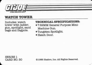 1986 Hasbro G.I. Joe Action Cards #50 Watch Tower Back