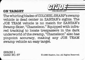 1986 Hasbro G.I. Joe Action Cards #67 On Target Back