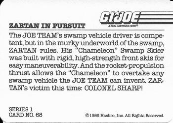 1986 Hasbro G.I. Joe Action Cards #68 Zartan in Pursuit Back