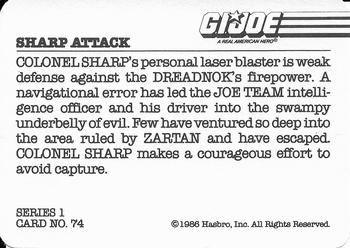 1986 Hasbro G.I. Joe Action Cards #74 Sharp Attack Back