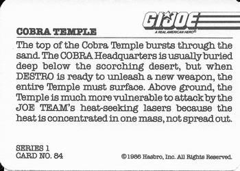 1986 Hasbro G.I. Joe Action Cards #84 Cobra Temple Back