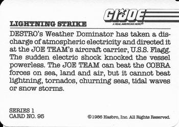 1986 Hasbro G.I. Joe Action Cards #95 Lightning Strike Back