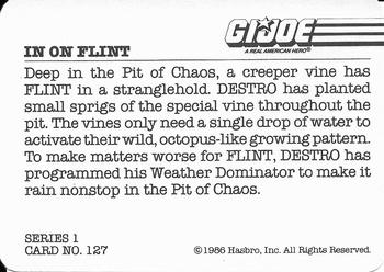 1986 Hasbro G.I. Joe Action Cards #127 In on Flint Back