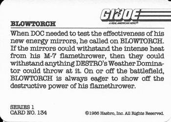 1986 Hasbro G.I. Joe Action Cards #134 Blowtorch Back
