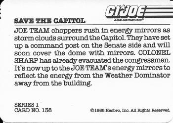 1986 Hasbro G.I. Joe Action Cards #138 Save the Capitol Back