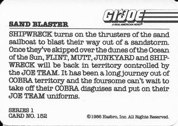 1986 Hasbro G.I. Joe Action Cards #152 Sand Blaster Back