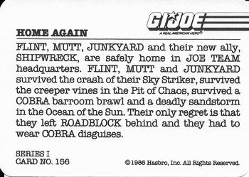 1986 Hasbro G.I. Joe Action Cards #156 Home Again Back