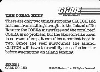 1986 Hasbro G.I. Joe Action Cards #159 The Coral Reef Back