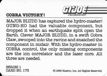 1986 Hasbro G.I. Joe Action Cards #173 Cobra Victory! Back