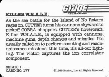 1986 Hasbro G.I. Joe Action Cards #177 Killer W.H.A.L.E. Back