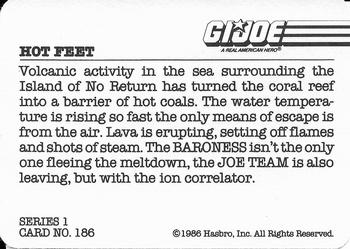 1986 Hasbro G.I. Joe Action Cards #186 Hot Feet Back