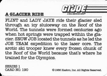 1986 Hasbro G.I. Joe Action Cards #190 A Glacier Ride Back