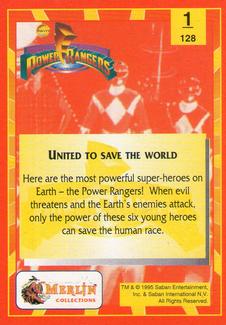 1995 Merlin Power Rangers #1 United to save the world Back