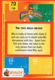 1995 Merlin Power Rangers #70 The two mega-brains Back