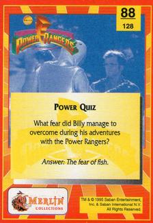 1995 Merlin Power Rangers #88 Power Quiz Back