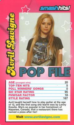 2005 Top Trumps Specials Smash Hits Pop Stars 3 #NNO Avril Lavigne Front