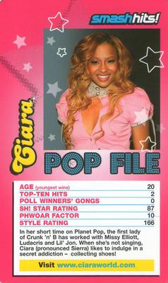 2005 Top Trumps Specials Smash Hits Pop Stars 3 #NNO Ciara Front