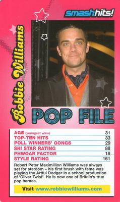 2005 Top Trumps Specials Smash Hits Pop Stars 3 #NNO Robbie Williams Front