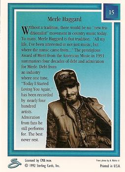 1992 Sterling Country Gold - Gold Foil #15 Merle Haggard Back