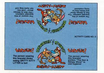 1993 Topps Nicktoons - Activity Cards #2 Ren Hoek & Stimpy's Medix Alert Bracelet Front